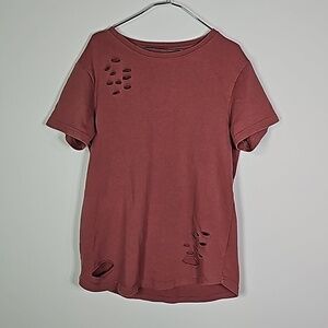 Alphalete medium pink distressed short sleeve shirt